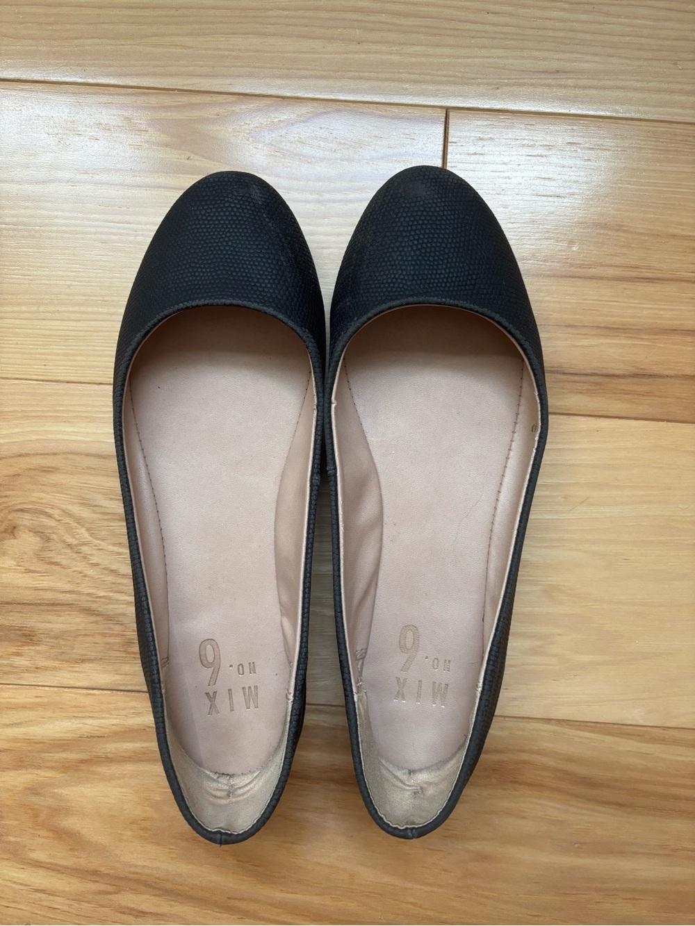 Mix No. 6 Black Textured Ballet Flats